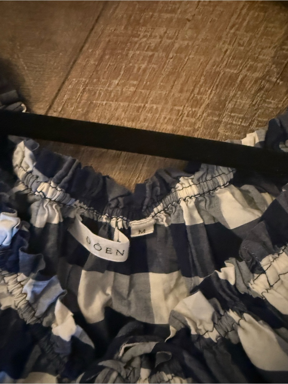 Doen Blue and White Gingham Puff Sleeve Dress - Picture 2 of 5
